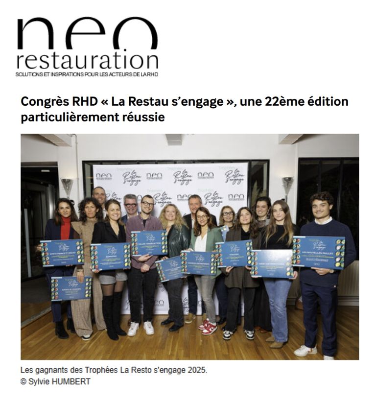 NEO RESTAU TROPHEES LA RESTAU S'ENGAGE